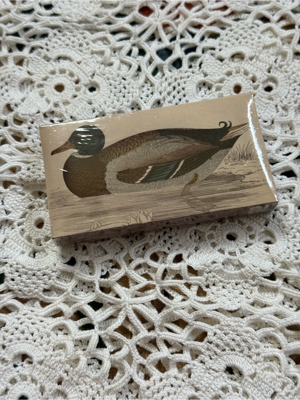 Vintage HomArt Mallard Duck Decorative Matchbox Matches Wildlife Decor